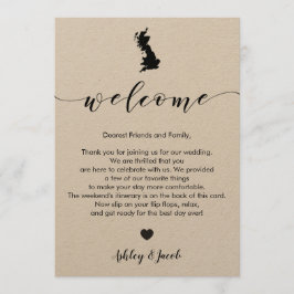 Programa Carta de bienvenida al Boda de Gran Bretaña e itin