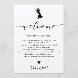 Programa Carta de bienvenida al Boda de Gran Bretaña e itin