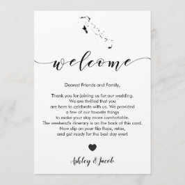 Programa Carta de bienvenida al Boda de las Bahamas e itine