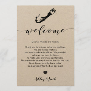 Programa Carta de bienvenida al Boda de las Bermudas y tarj