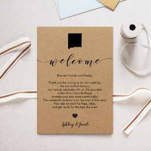 Programa Carta de bienvenida al Boda de Nuevo México y tarj