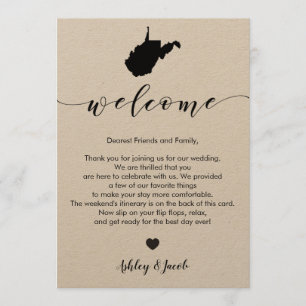 Programa Carta de bienvenida al Boda de Virginia Occidental