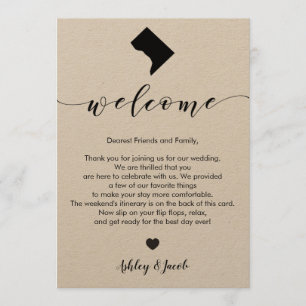 Programa Carta de bienvenida al Boda de Washington DC e Iti