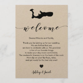 Programa Carta de bienvenida al Boda Gran Caimán e Itinerar