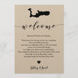 Programa Carta de bienvenida al Boda Gran Caimán e Itinerar