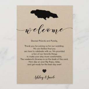 Programa Carta de bienvenida al Boda jamaiquino e itinerari