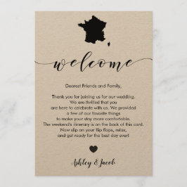 Programa Carta de bienvenida Boda de Francia e Itinerario