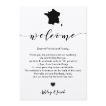 Carta de bienvenida Boda de Francia e Itinerario