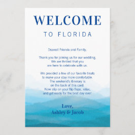 Programa Carta de bienvenida de Boda de olas oceánicas y ta