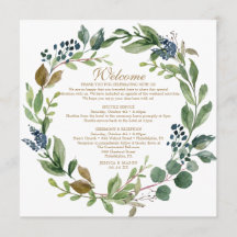 Carta de bienvenida de oro de la marina verde