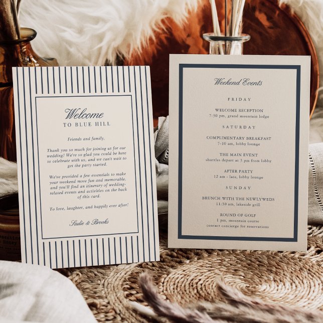 Programa Carta de bienvenida e itinerario de boda con raya  (Subido por el creador)