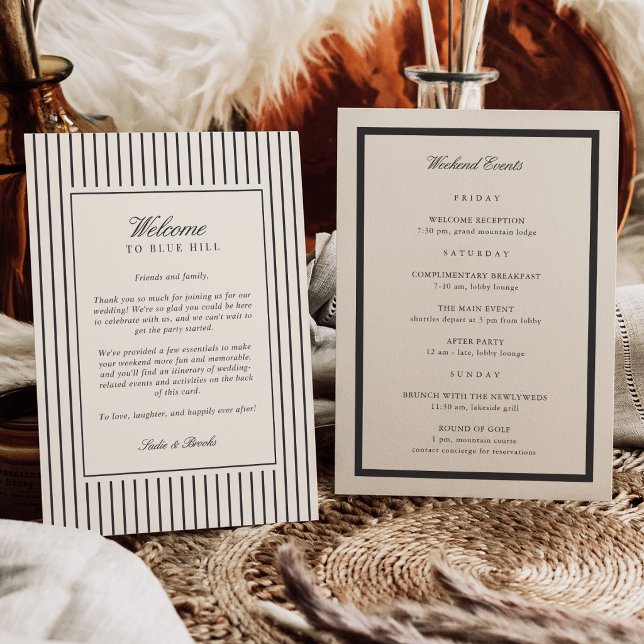 Programa Carta de bienvenida e itinerario de boda con raya  (Subido por el creador)