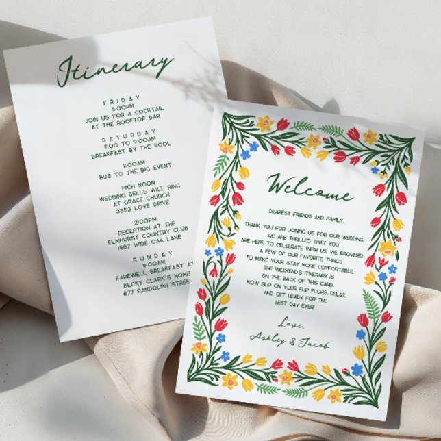 Programa Carta e itinerario de boda de flores silvestres es (Subido por el creador)
