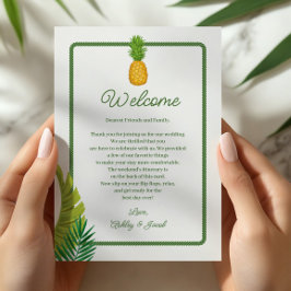 Programa Carta e itinerario de boda retro tropical