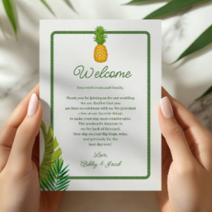Programa Carta e itinerario de boda retro tropical