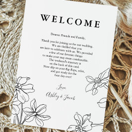 Programa Carta floral moderna Boda e tineraria