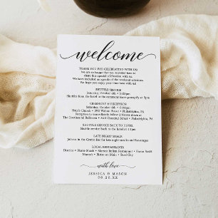 Programa Carta tineraria de bienvenida al boda - Bolsa de h