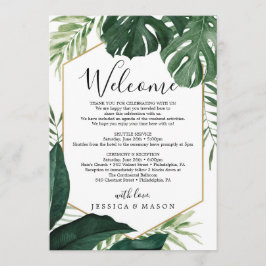 Programa Carta tineraria de bienvenida Boda de Monstera Tro
