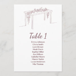 Programa Cartas de la tabla de asientos de la boda minimali