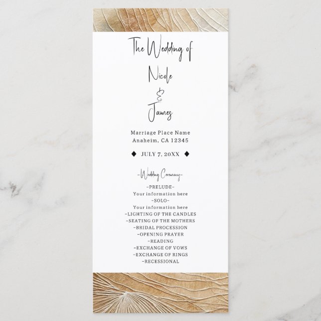 Programa Casamiento Bohemio Boho Neutral Ligero Elemento Na (Anverso)