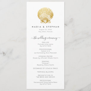 Programa Cascada de playa Nautical Wedding Gold Modern