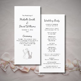 Programa Cats Cute Elegant Typography Boda Ceremony