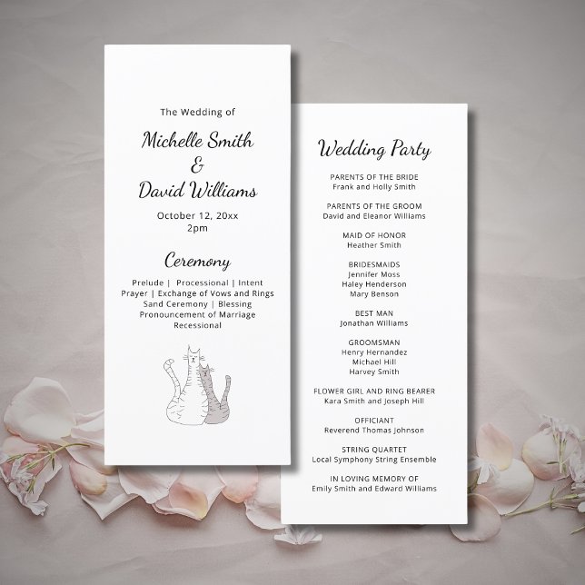 Programa Cats Cute Elegant Typography Boda Ceremony (Subido por el creador)