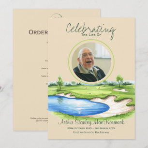 Programa Celebración de Golf Personalizada de Funeral Memor
