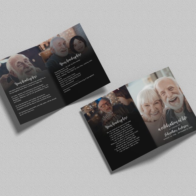 Programa Celebración de la vida de 4 fotos / Funeral / Memo (Subido por el creador)