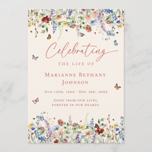 Programa Celebración de la vida de las flores silvestres Or (Anverso)