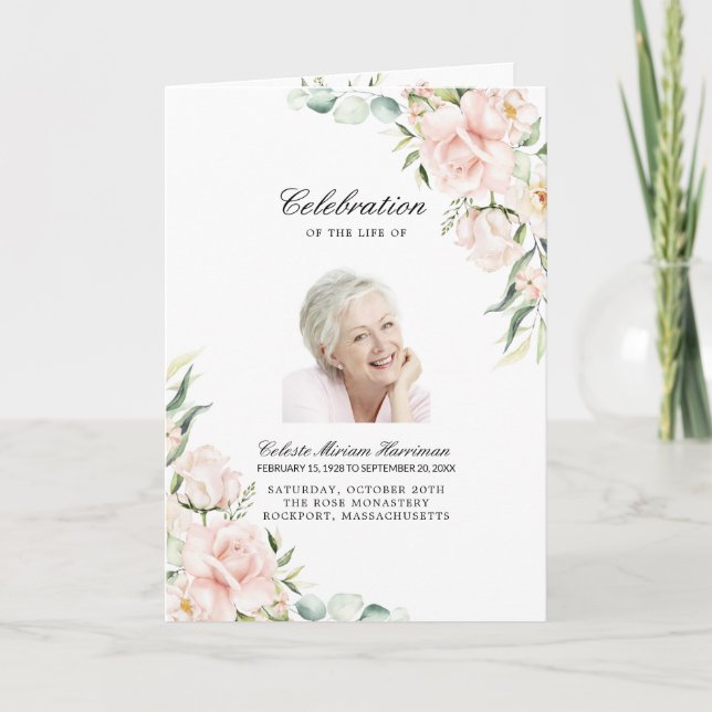 Programa Celebración de la vida en el funeral conmemorativo (Anverso)