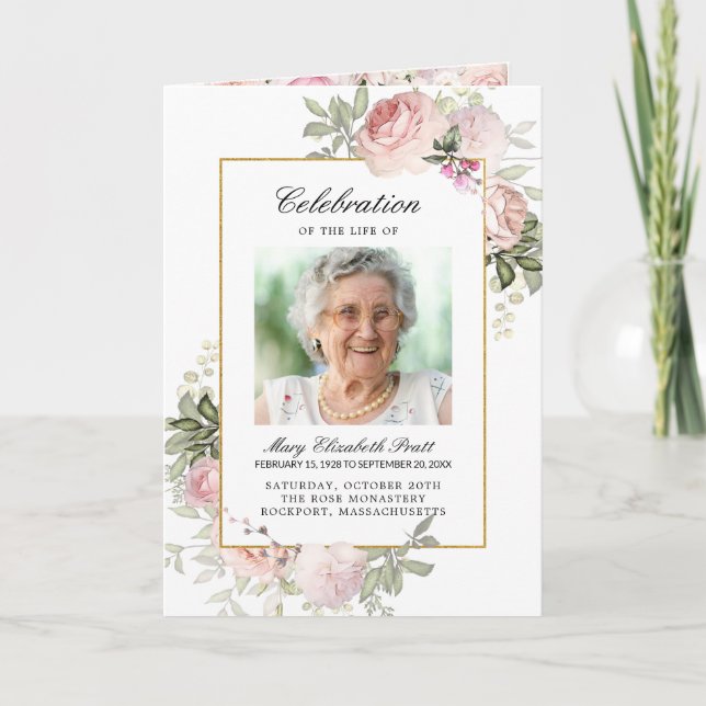 Programa Celebración de la vida en el funeral conmemorativo (Anverso)