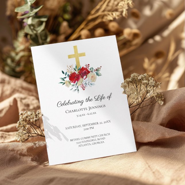 Programa Celebración de la vida en homenaje al funeral flor (Subido por el creador)