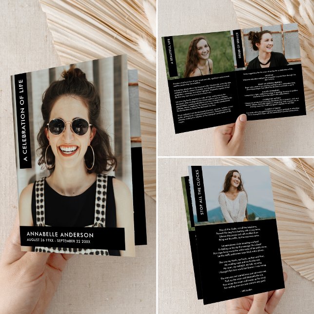 Programa Celebración de la Vida Funeral Moderno Elegante Pl (Subido por el creador)