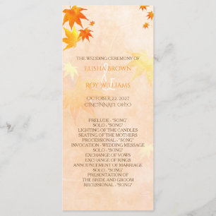 Programa Celebración del Boda de arce de otoño