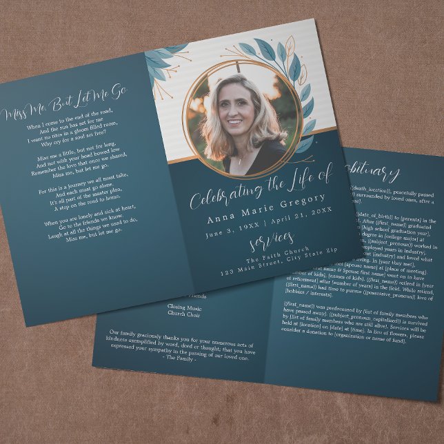 Programa Celebración del funeral conmemorativo de la vida d (Subido por el creador)