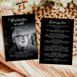 Programa Celebración del funeral de un elegante guión