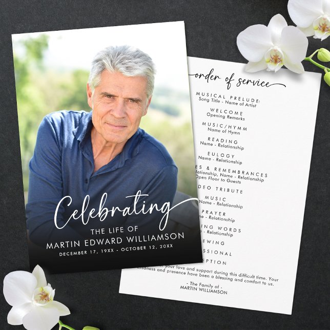 Programa Celebración Moderna de la Vida Foto Funeral (Subido por el creador)