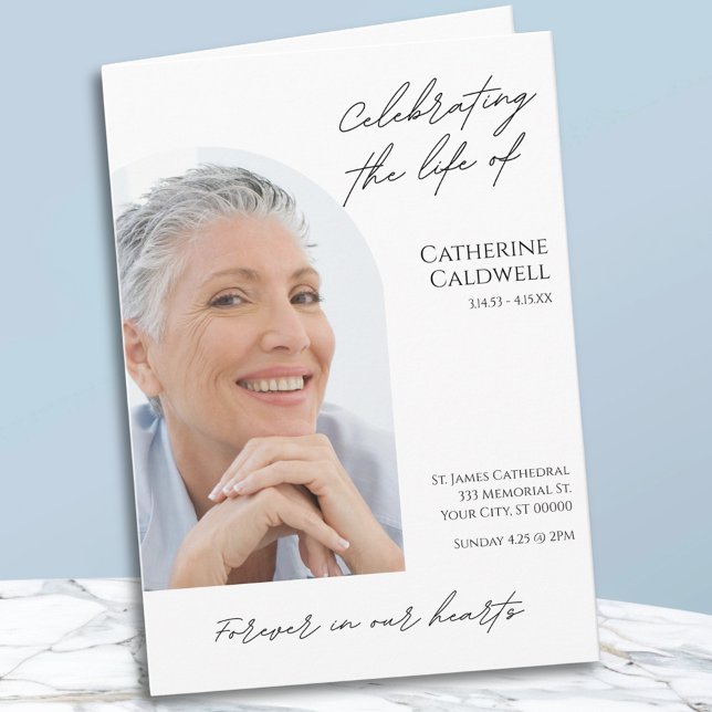 Programa Celebrando La Vida Del Funeral De Arco Moderno (Celebrating The Life Of Modern Arch Funeral Program)