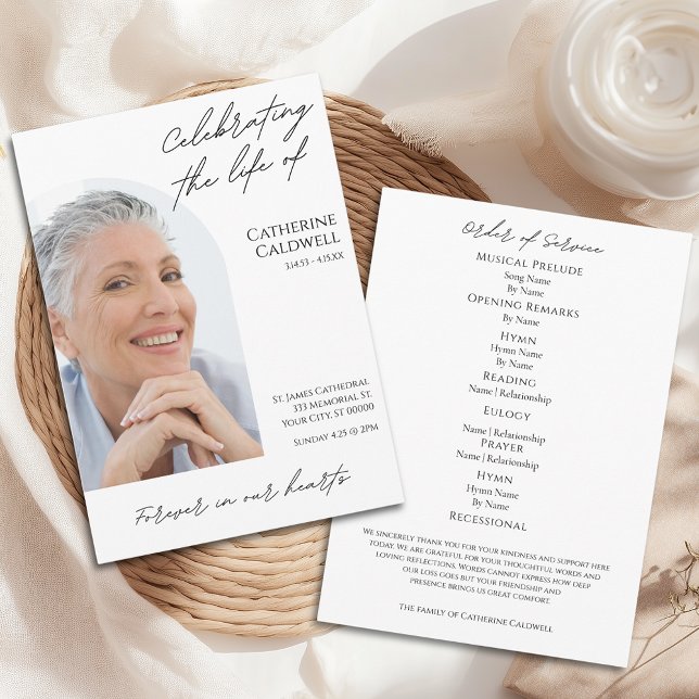 Programa Celebrando la vida del funeral de fotos de arte mo (Celebrating the Life Of Modern Arch Photo Funeral Program)