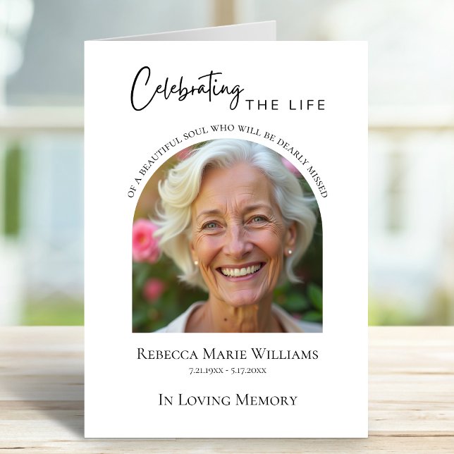 Programa Celebrando la vida Foto moderna Funeral (Celebrating The Life Modern Photo Funeral Program
)