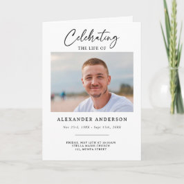 Programa Celebration of Life Black White Memorial Funeral