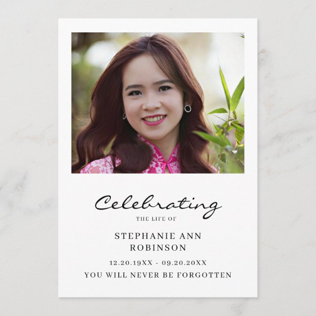 Programa Celebration of Life Photo Order of Service (Anverso)