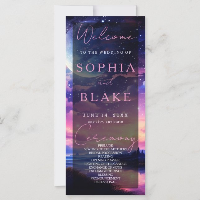 Programa Celestial Full Moon Stars Clouds Wedding (Anverso)