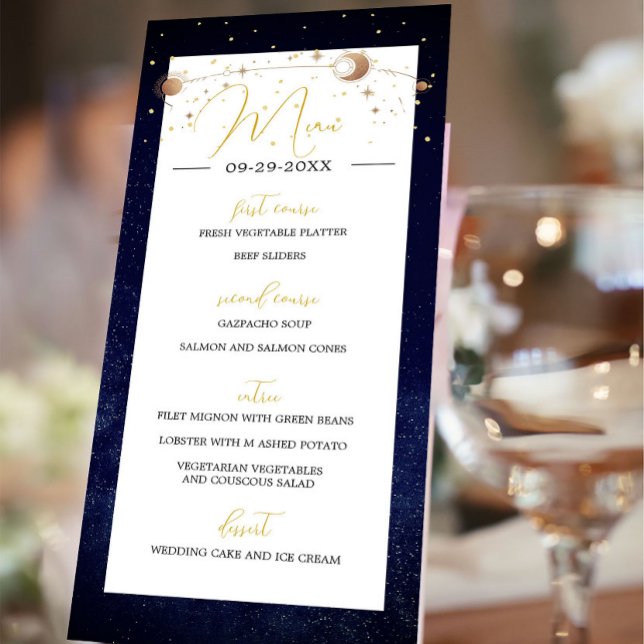 Programa Celestial Sky Moon Stars Modern Elegant Wedding (Subido por el creador)