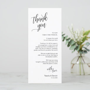 Programa Cena boda, Configuración De Lugar Cartas De agrade
