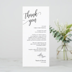 Programa Cena boda, Configuración De Lugar Cartas De agrade