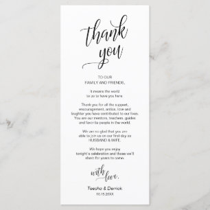 Programa Cena boda, Configuración De Lugar Cartas De agrade