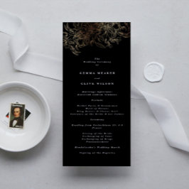 Programa Ceremonia Boda botánico de mano elegante