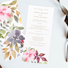 Programa Ceremonia Boda de Happy Watercolor Florals